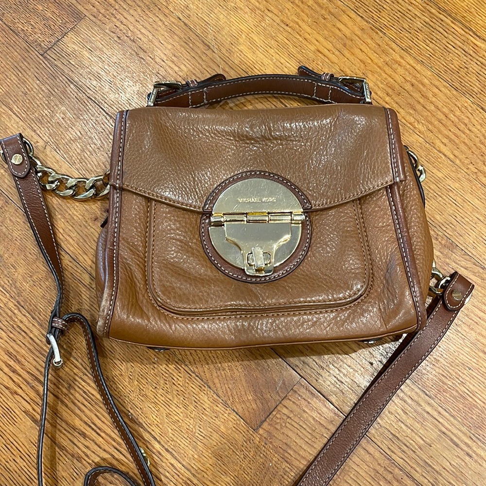 Leather Michael Kors crossbody purse